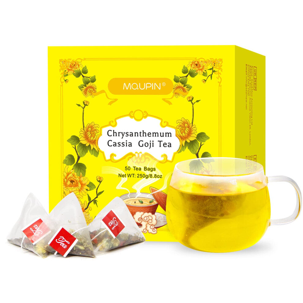 MQUPIN Chrysanthemum Cassia Seed Tea Bags 8.8oz (0.18oz?50bags), Herbal Tea, Chrysanthemum,Cassia,Wolfberry,Honeysuckle Combination Tea