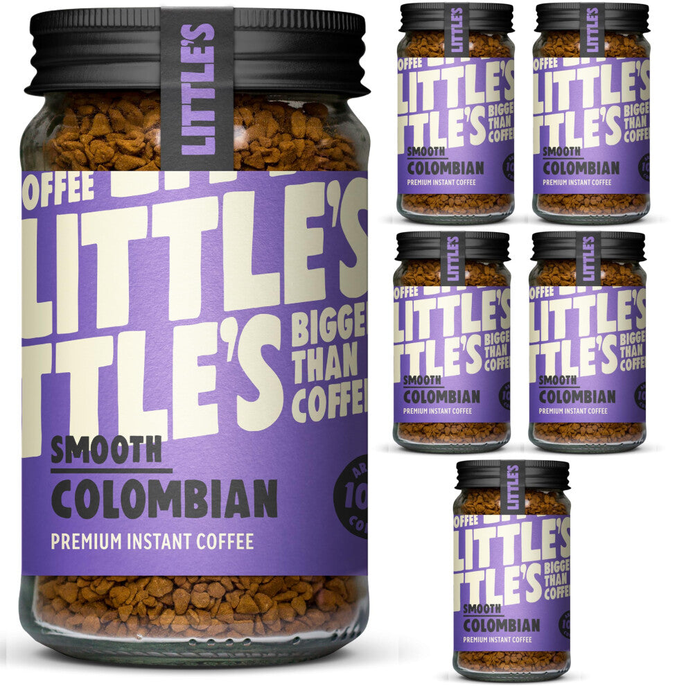 Little's Smooth Colombian Instant Coffee, 6 Pack (100g x 6) - Premium Instant Coffee, Rich & Smooth - Vegan Friendly, Low Calories, No Added Sugar