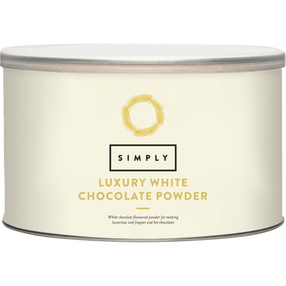 Simply Luxury White Hot Chocolate, Hot Chocolate Powder for Smooth & Creamy Beverage, Suitable for Vegetarians, Halal & Nut-Free, 1kg