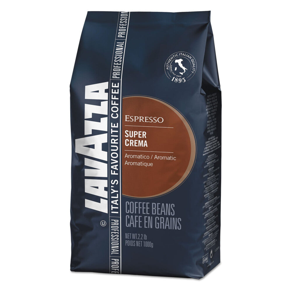 Lavazza Coffee Espresso Super Crema, Whole Beans, 1000g
