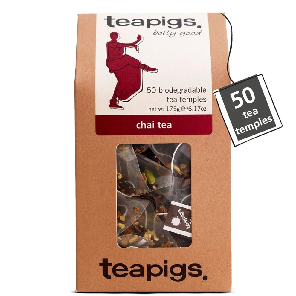 Teapigs Chai Tea Bags Made With Whole Leaves (1 Pack of 50 Tea bags)
