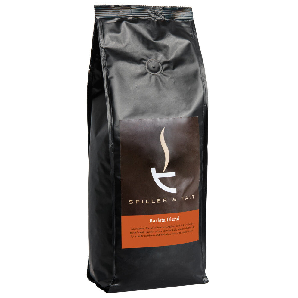 Spiller & Tait Barista Blend Coffee Beans 1kg Bag, Arabica & Robusta Medium Roast Coffee Beans, Ideal for Espresso - Suitable for all Coffee Machines
