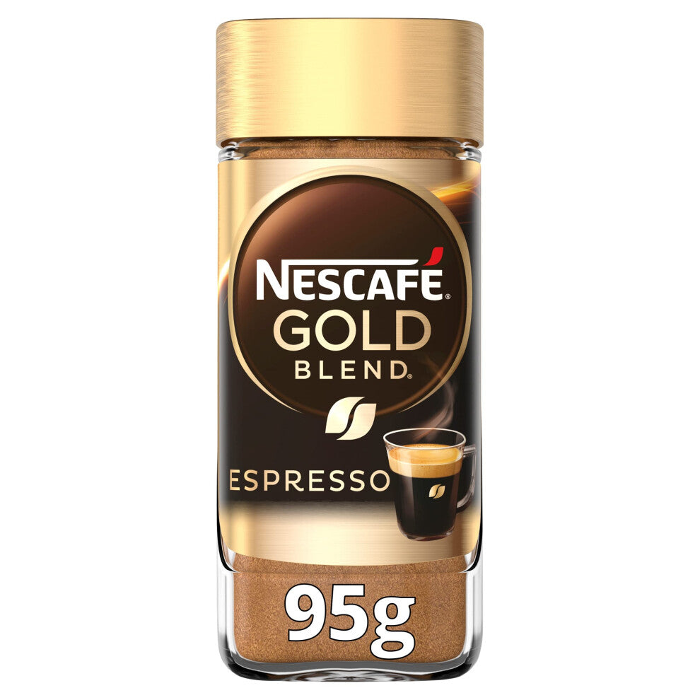 NESCAF? Espresso Instant Coffee, Rich Crema, 100 Percent Arabica Premium Instant Espresso Coffee, 95g (Pack of 6)