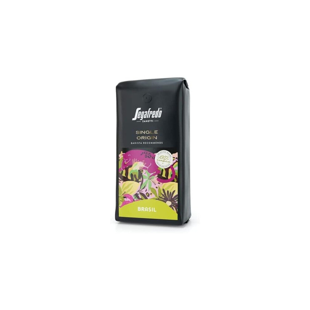 Segafredo Zanetti Coffee Beans Single Origin Brasil 100% Arabica - 1Kg Pack - Barista Recommends - Selected Roasted Coffee Beans, Hints of dried Fruit