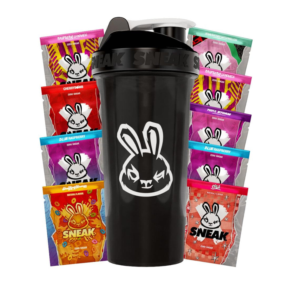 SNEAK Energy Drink Starter Pack | 9 Sachets with Monochrome Shaker | No Sugar. No Nasties. Just Natural Caffeine, Focus-Boosting Nootropics