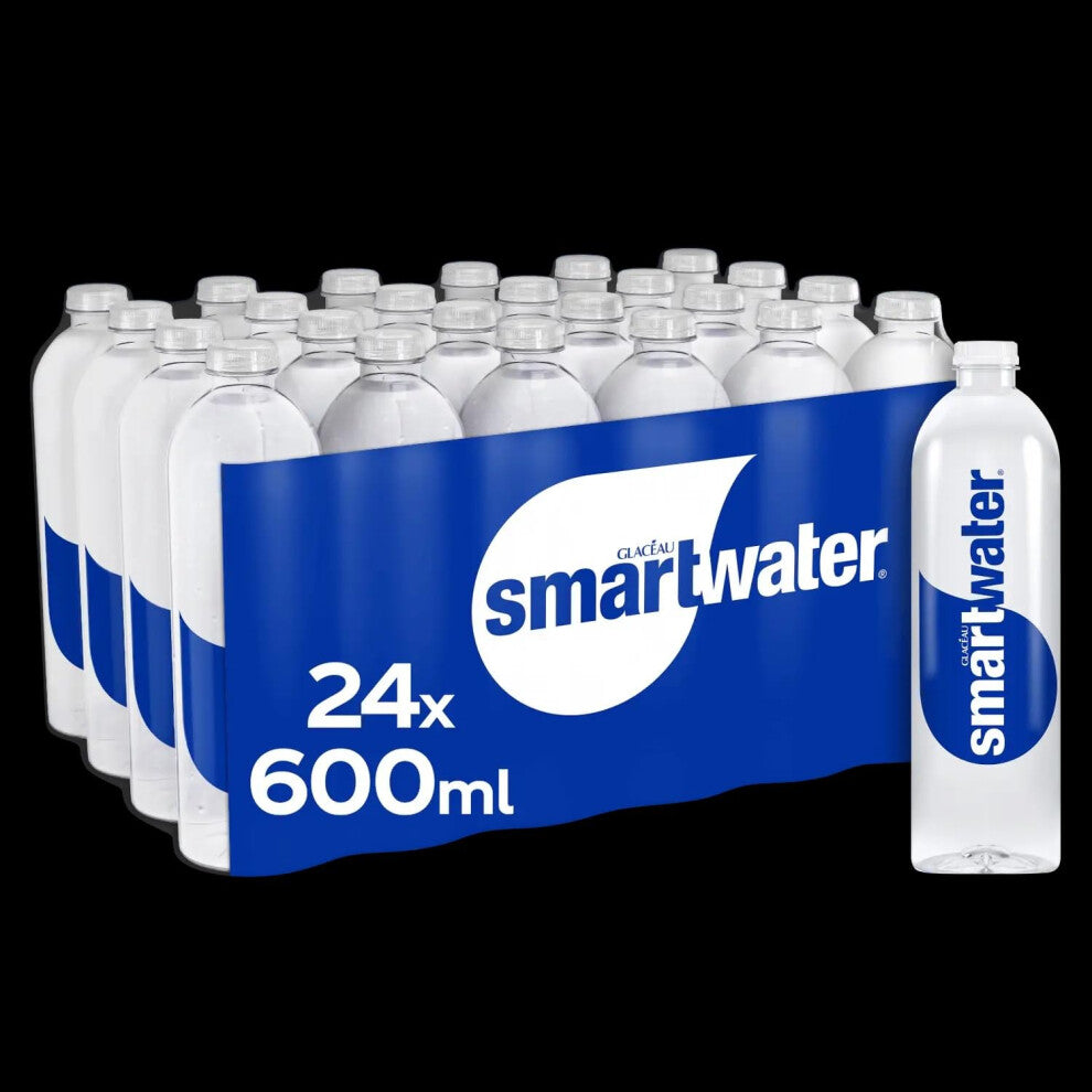 Glaceau SmartWater Bottled Still Water 600ml - 24 Bottled water multipack, Fresh Water for Better Health, Hygienic and maintain good health| Bulk