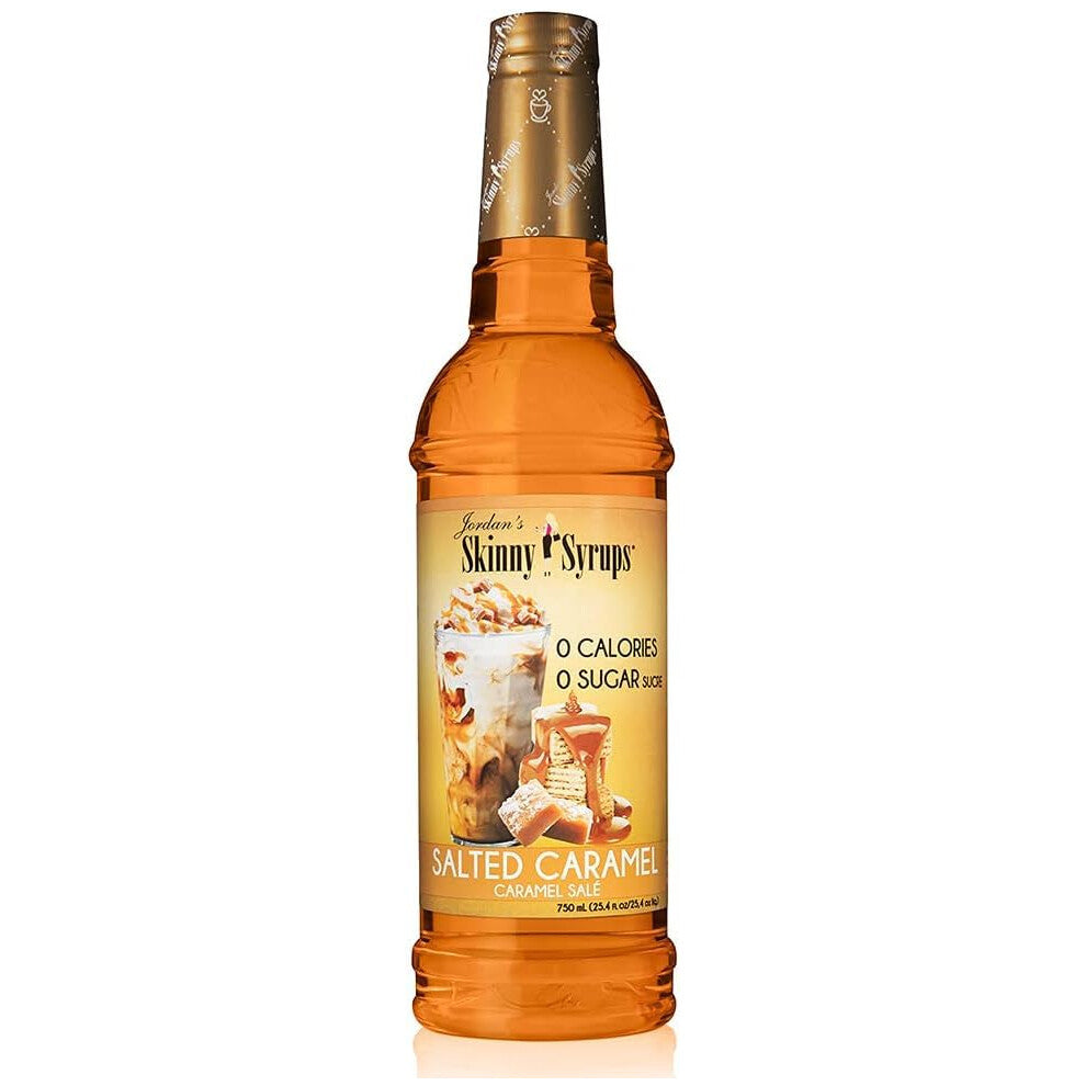 Jordan's Skinny Mixes Salted Caramel | Zero Sugar Flavouring Syrup for Coffee, Tea, Lattes, Jordan's Skinny Syrups Sugar Free Drink Mix, 1 Bottle (750