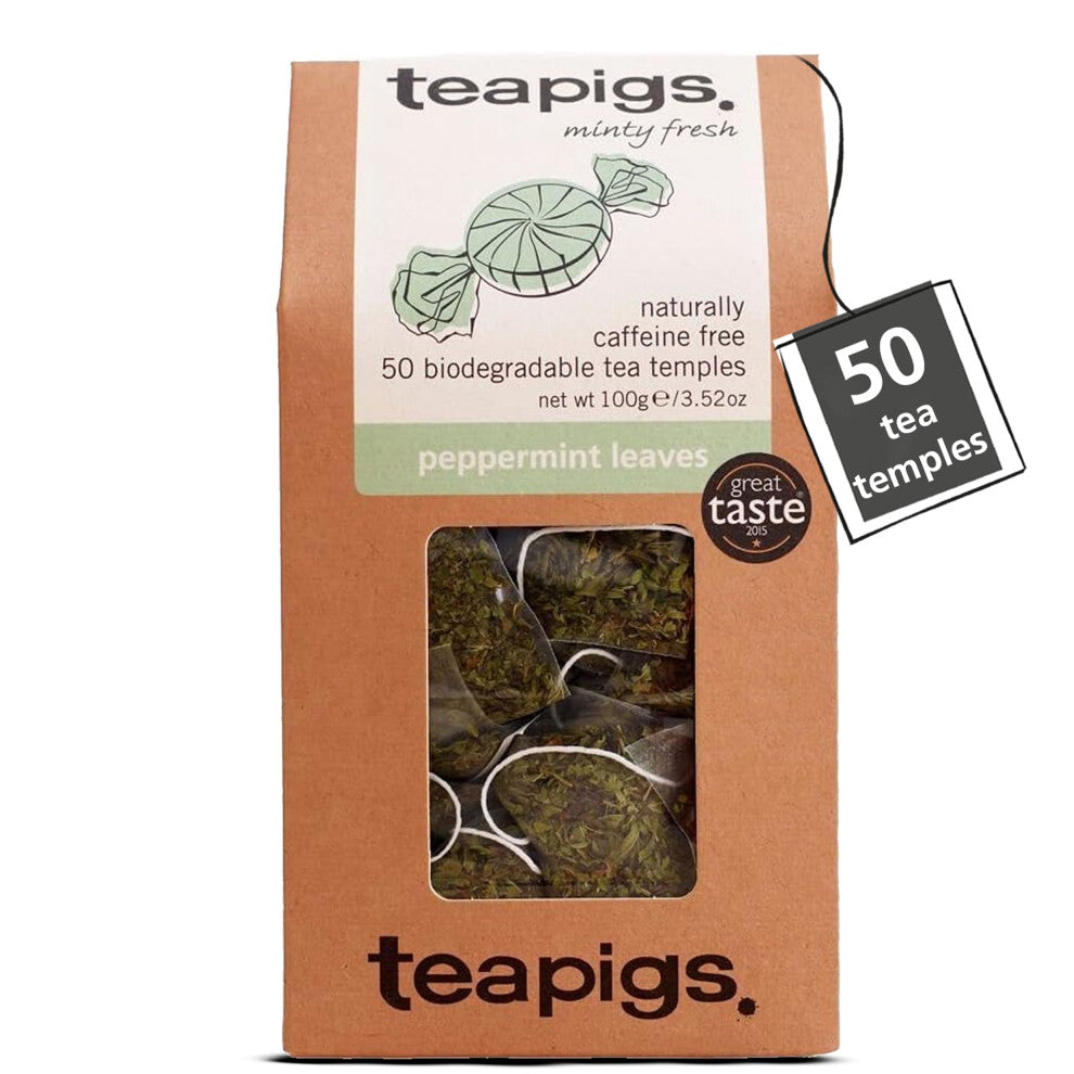 Tea Pigs Peppermint Herbal Tea Bags Made With Whole Leaves (1 Pack of 50 Teabags)