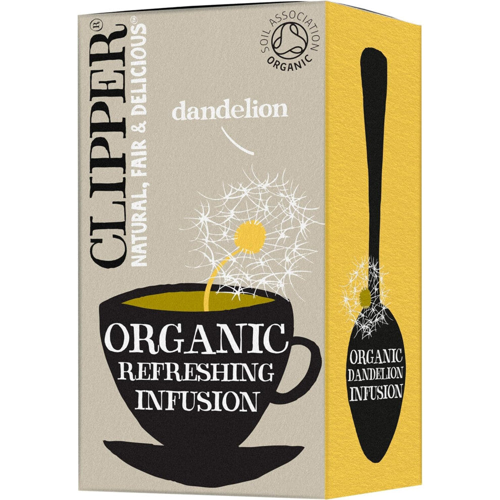 Clipper Organic Dandelion Tea Bags | 120 Dandelion Leaf Infusion Teabags (6 x Boxes of 20) | Bulk Buy for Home & Catering | Caffeine-Free Herbal Tea