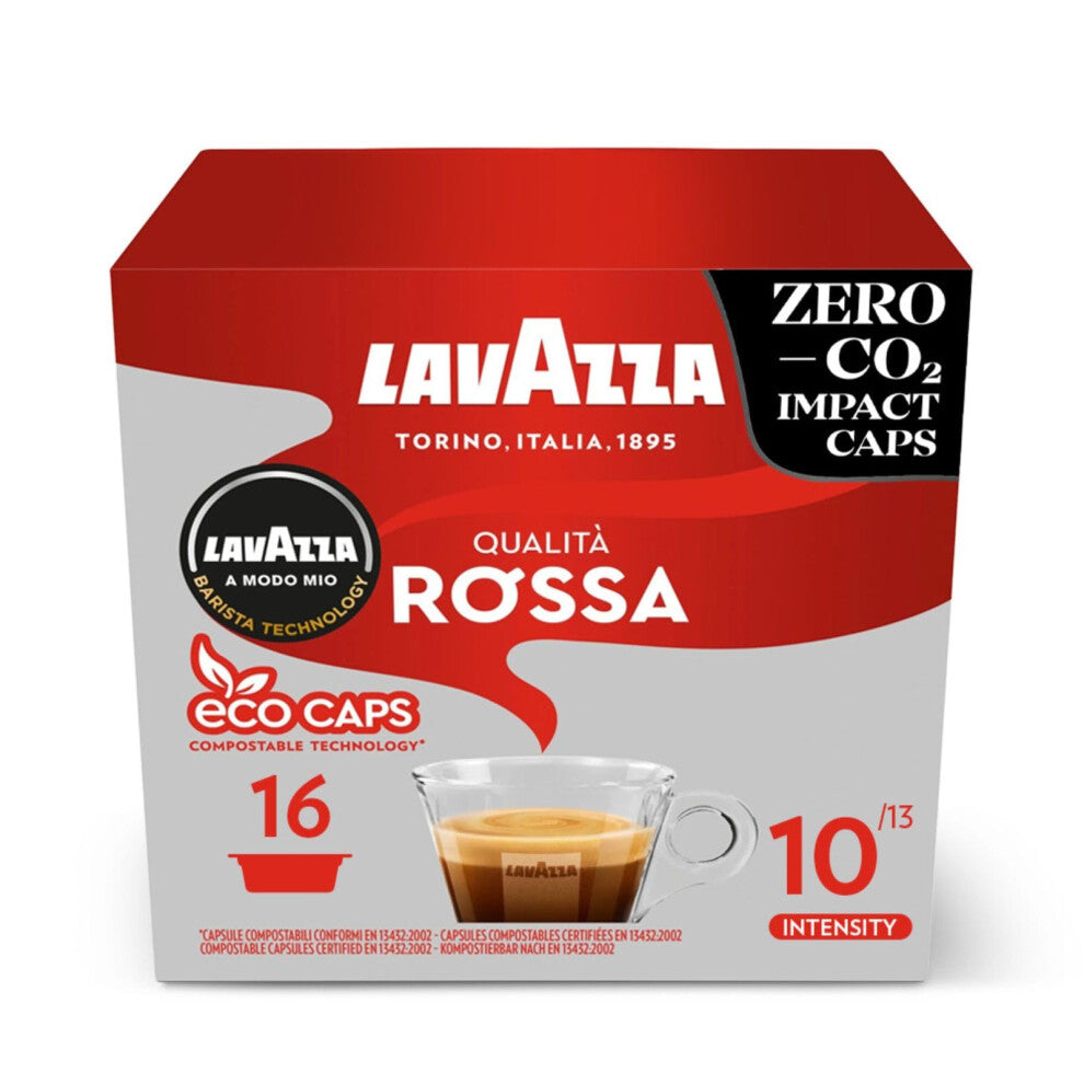 Lavazza, A Modo Mio Qualit? Rossa, 96 Coffee Capsules, with Chocolate and Dried Fruit Notes, Arabica and Robusta, Intensity 10-13, Medium Roasting,