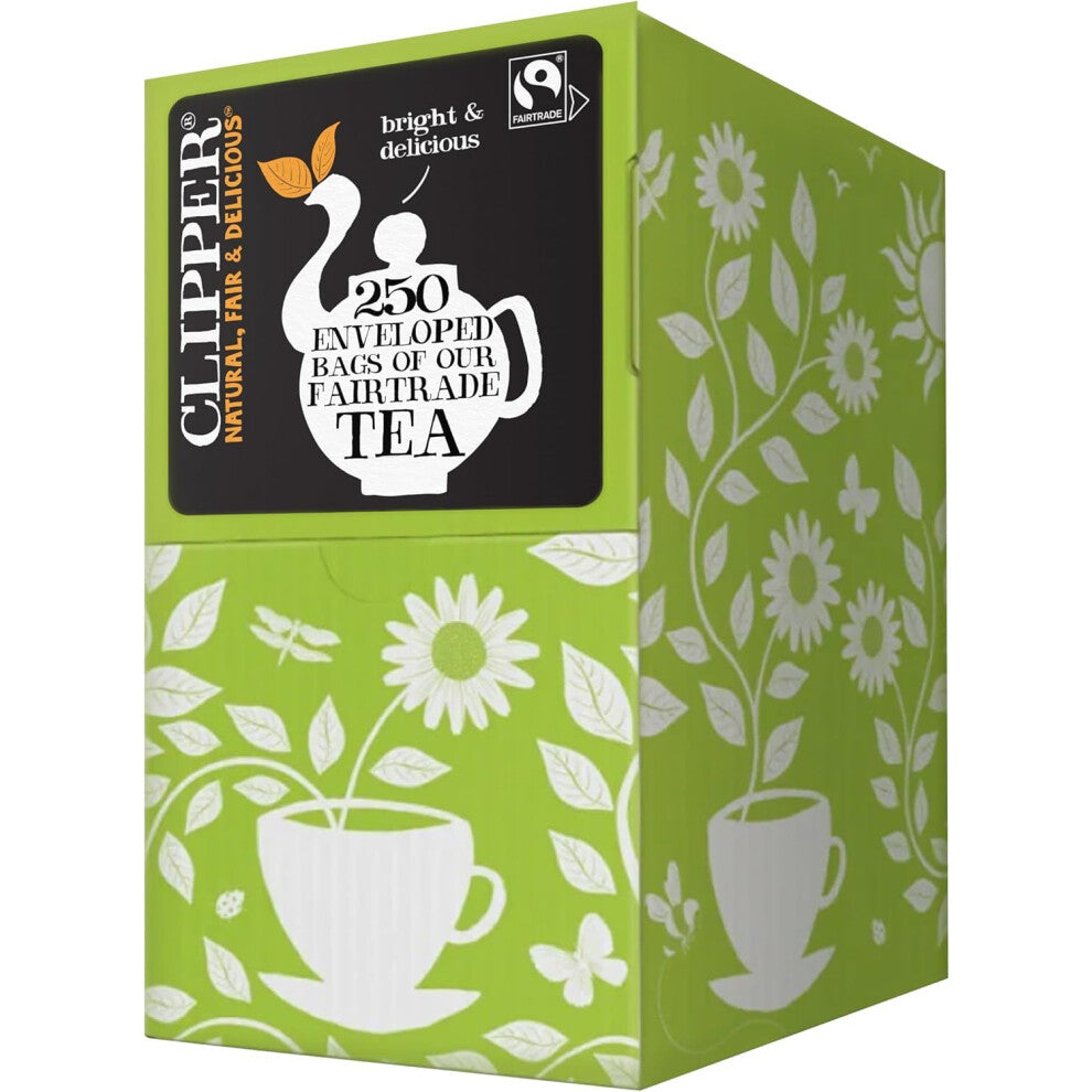 Clipper Classic Everyday One Cup Teabags | 250 Individually Wrapped Black Tea Bags | Natural, Unbleached, Plant-Based Biodegradable & Non GM Teabags |