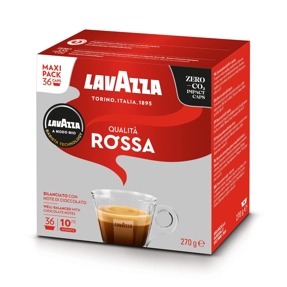 Lavazza, A Modo Mio Qualit? Rossa, Coffee Capsules, Arabica and Robusta, Full and Sustained Taste, Intensity 10-13, Medium Roasting, Perfect for a