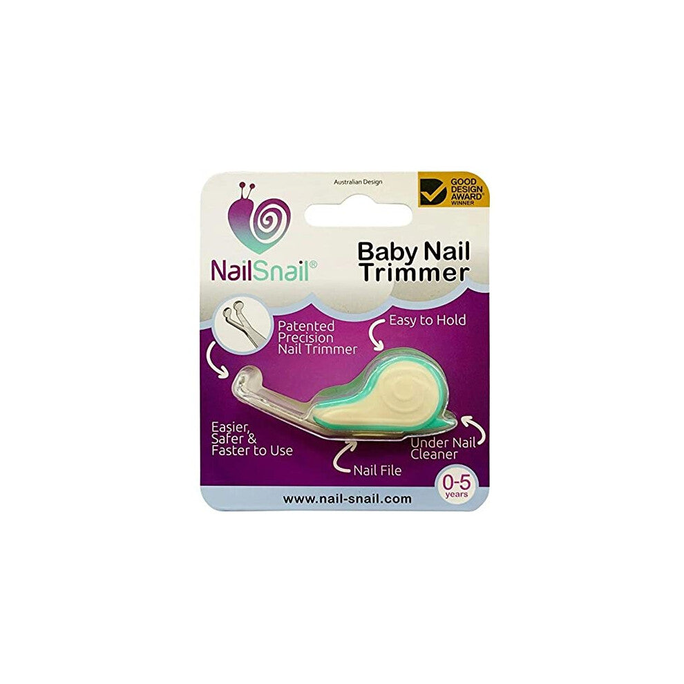 Nail Snail Baby Nail Care Kit. Baby Nail Care Set: Baby Nail Trimmer, File & Under Nail Cleaner. Ideal for Newborn, Infant and Toddler Nails. Safer