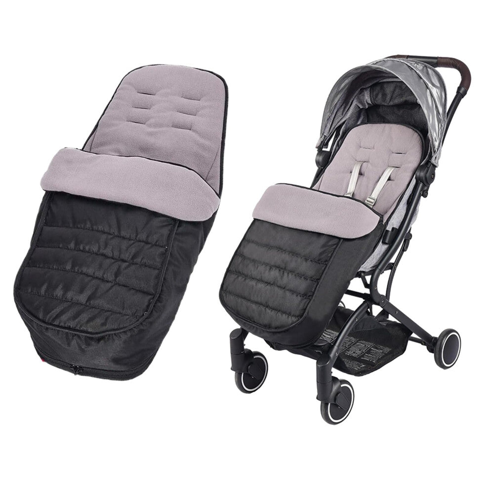 Universal Pushchair Footmuff Fleece Lined Stroller Pram Waterproof and Windproof 2 in 1 Foot Cover Winter Warm Detachable Baby Stroller Liner Infant