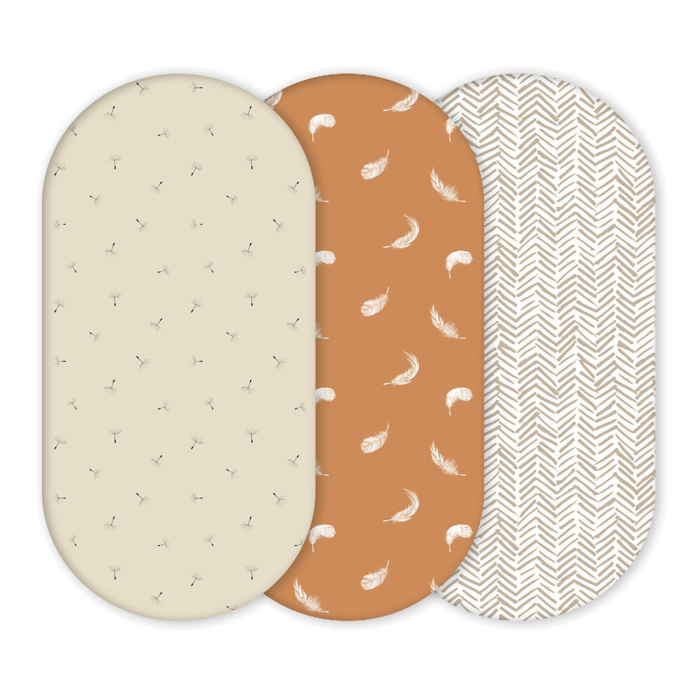 YUNIOO? 3 Pack Fitted Bassinet Sheets, Moses Basket Fitted Sheets also for Stroller, Crib, Pram, Baby Changing Basket and Changing Pad Cover. 100%