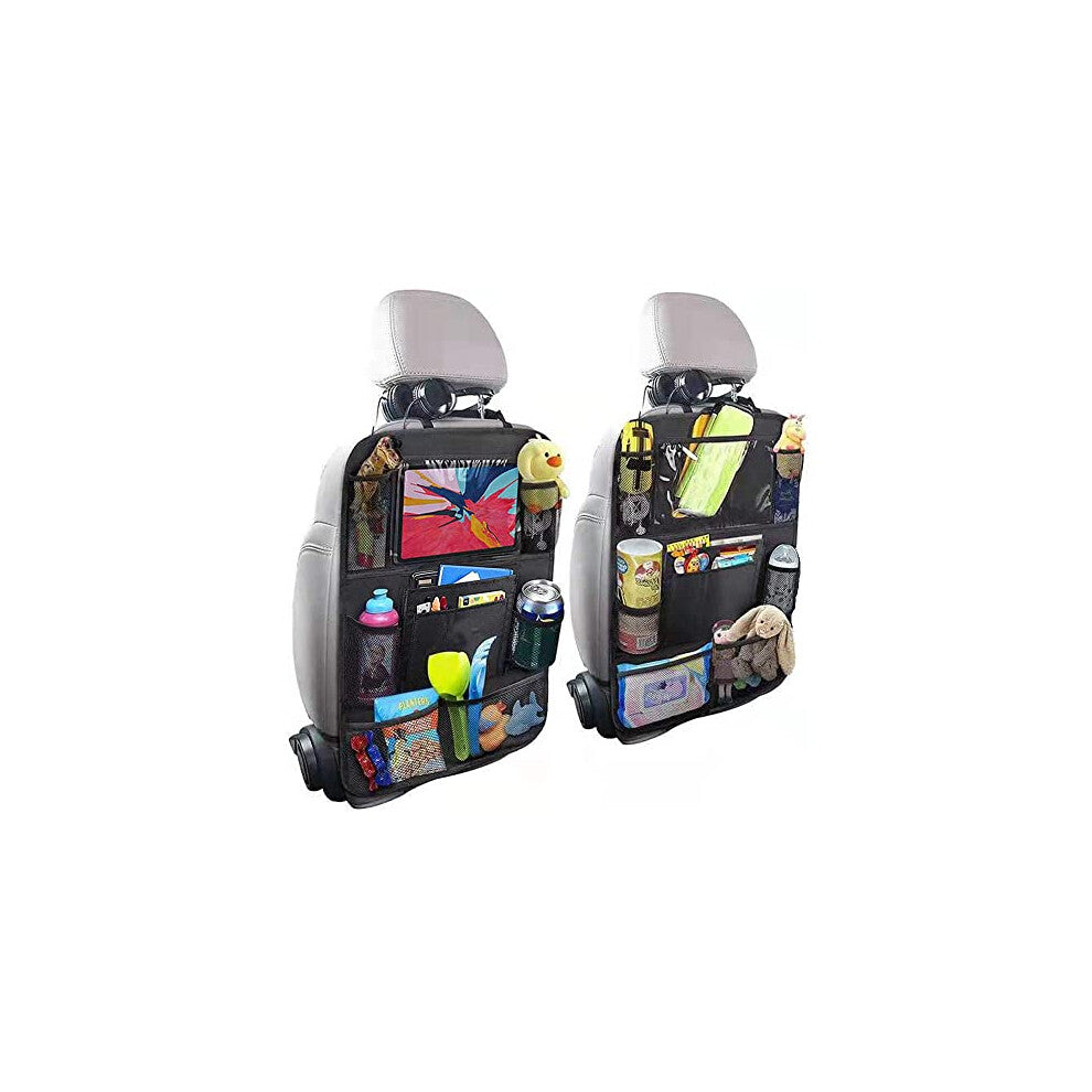 Kardne 2Pcs Kids Car Back Seat,Car Seat Storage Bag,Car Organiser,Car Seat Protectors anti-kick,Waterproof Kids Toy Storage Pockets, Car Organiser