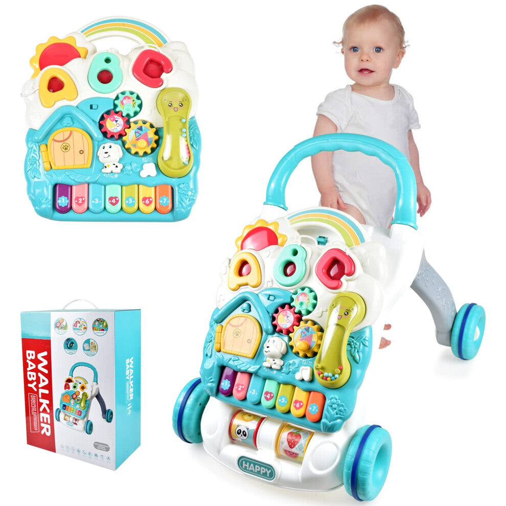 CEMIRK Baby Walker, Interactive Activity Center with Shapes, Sounds, Music, Phrases, Pretend Play and More - Gift for babyies from 6 Months, 1, 2 & 3