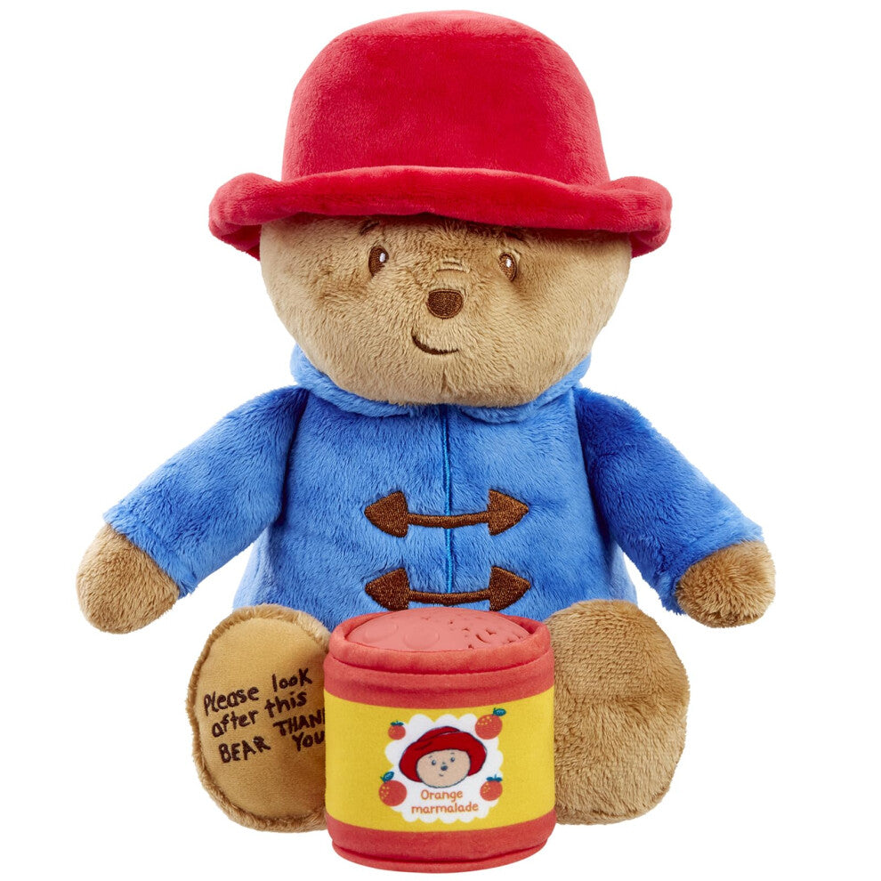 Rainbow Designs Bedtime Cuddles with Paddington Bear Set - Cuddleable Soft Teddy Toy & Marmalade Jar Nightlight - Calming Lullaby, Colour-Changing