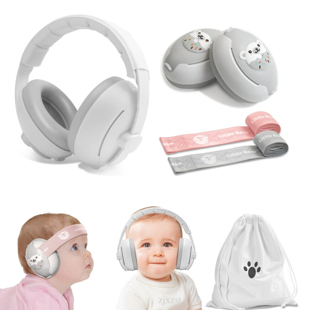 ONITOON Baby Ear Muffs, 2-in-1 Baby Noise Canceling Headphone, Hearing Protection for Babies 0-48 Months, Adjustable Headband