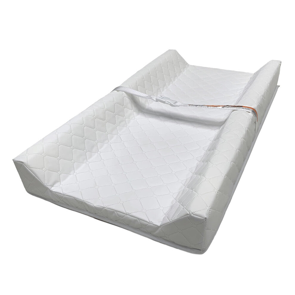 Ingenuity Contoured Baby Changing Mat Includes Waterproof Changing Liner and Safety Fastening Strap with Quick-Release Buckle, Anti-Roll, Comfortable,