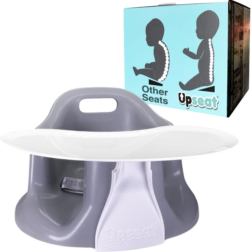 Upseat Baby Floor Seat Booster Chair for Sitting Up with Removable Tray for Meals and Playtime, Developed with Physiotherapists for Safe and Healthy