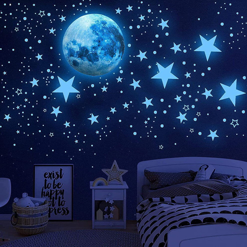 1086Pcs Glow in The Dark Stars Glow in The Dark Moon for Ceiling Planets Space Wall Stickers Solar System Galaxy Wall Decals for Kids Boys Bedroom