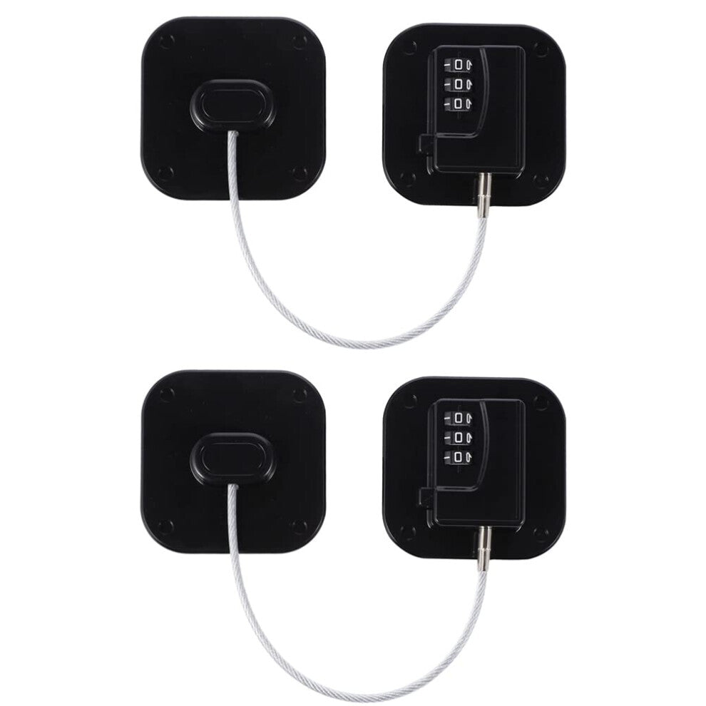 Geliking 2 Pcs Password Fridge Lock, Children Safety Refrigerator Door Lock, Cabinet Lock, Kids Security Window Lock with Strong Adhesive (Black)
