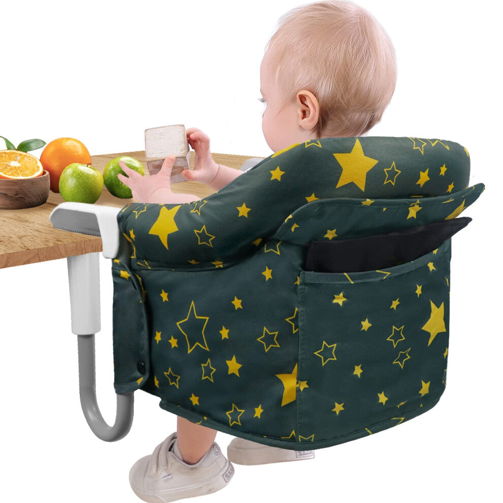 Teglu Portable High Chair Baby, Folding Hook on Seat Clip on Highchair with Seat Belt-Bag-Removable Seat for Home Travel,6-36 Months-33lb