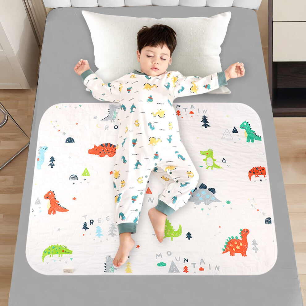 ThboxesPotty Training Bed Pad, Dinosaur Bed Protector for Kids Bed Wetting Mattress Protector Waterproof Protection Toddler Bed Wetting Mats Fits
