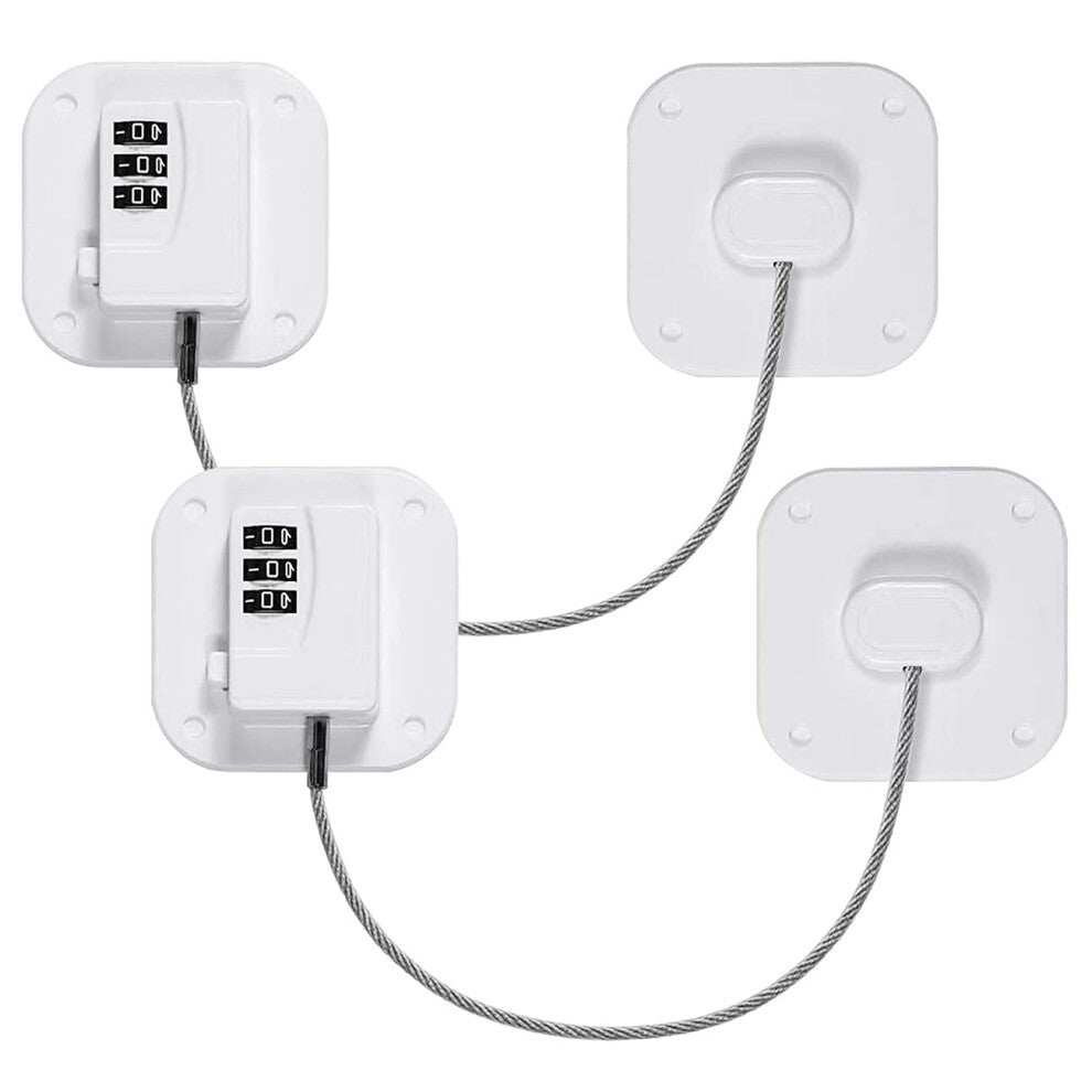 Geliking 2 Pcs Password Fridge Lock, Children Safety Refrigerator Door Lock, Cabinet Lock, Kids Security Window Lock with Strong Adhesive (White)