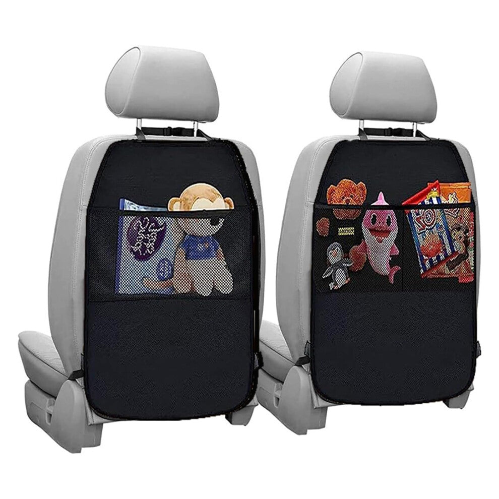 Funmo 2 Pcs Car Seat Organiser,Car Organiser,Waterproof Car Seat Storage Pockets With 2 Pockets,Kids Back Seat Organiser for Rear Seat Protectors,