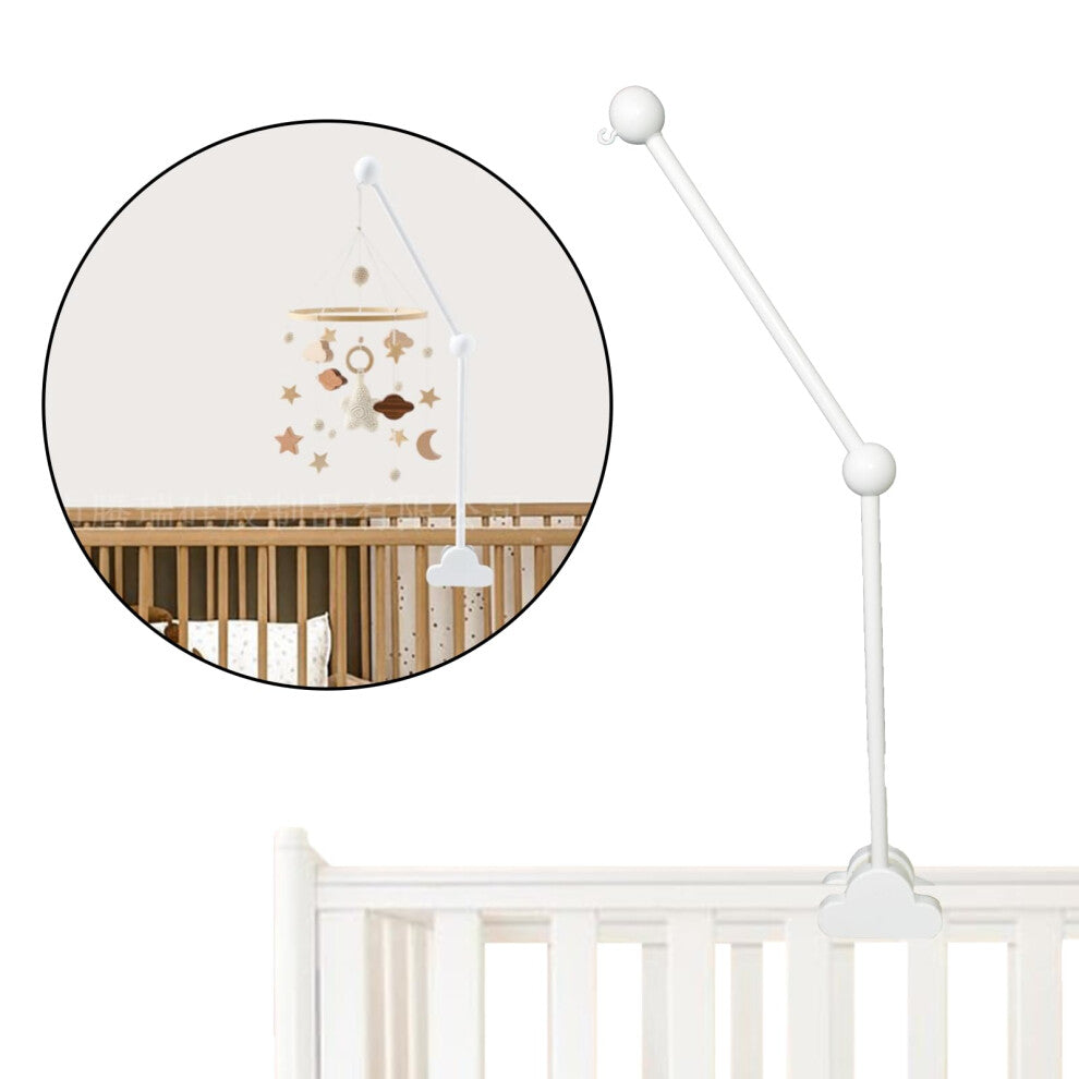 Baby Mobile Hanger, AolKee Wooden Cot Mobile Holder, Detachable Adjustable Cot Mobile Arm for Hanging Crib Mobiles-Wind Chimes Toys, White