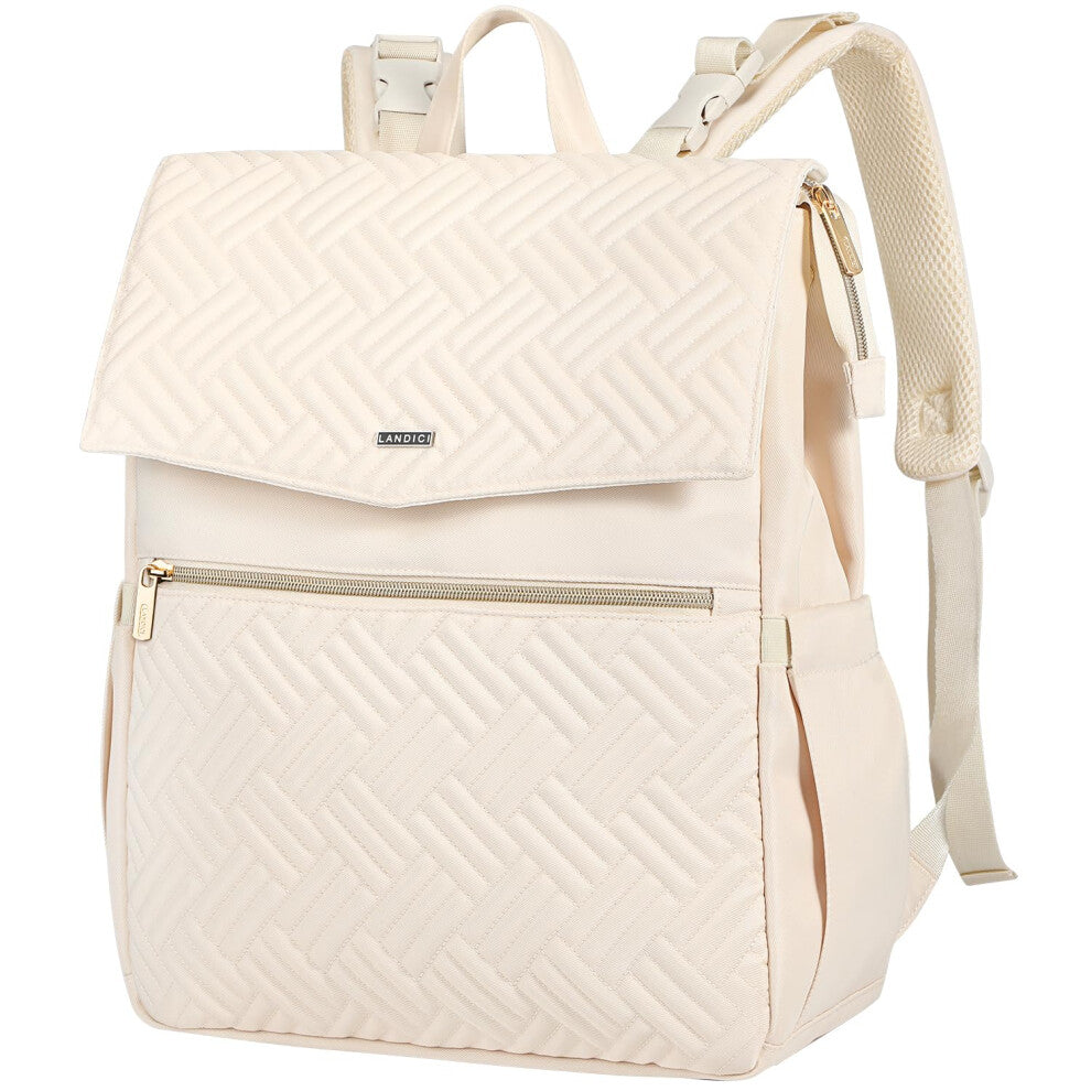 LANDICI Baby Changing Bag Backpack, Multifunction Nappy Change Back Pack Stylish Baby Travel Diaper Bags with Changing Mat, Stroller Straps for Mum