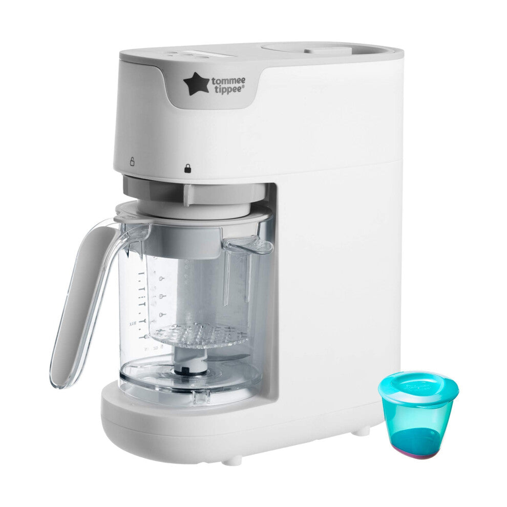 Tommee Tippee Quick-Cook Baby Food Maker, Blender and Steamer, Food Processor, For All Stages of Baby Weaning, 200g Capacity, White