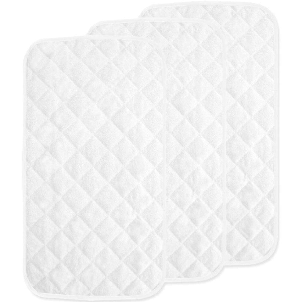 SPRINGSPIRIT Waterproof Changing Mat Liners Quilted, Pack of 3, Baby Skin Friendly Bamboo Terry, Diaper Changing Liners, Larger in 28" x 15