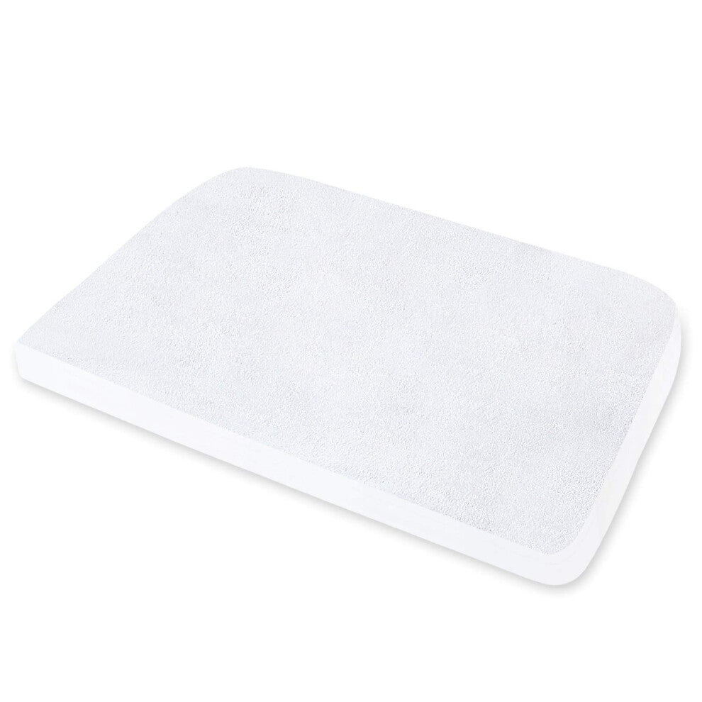 Travel Cot Mattress Protector Waterproof, Smooth Viscose Made From Bamboo Surface Pack N Play Crib Mattress Cover(97x67cm), Fits All Baby Portable