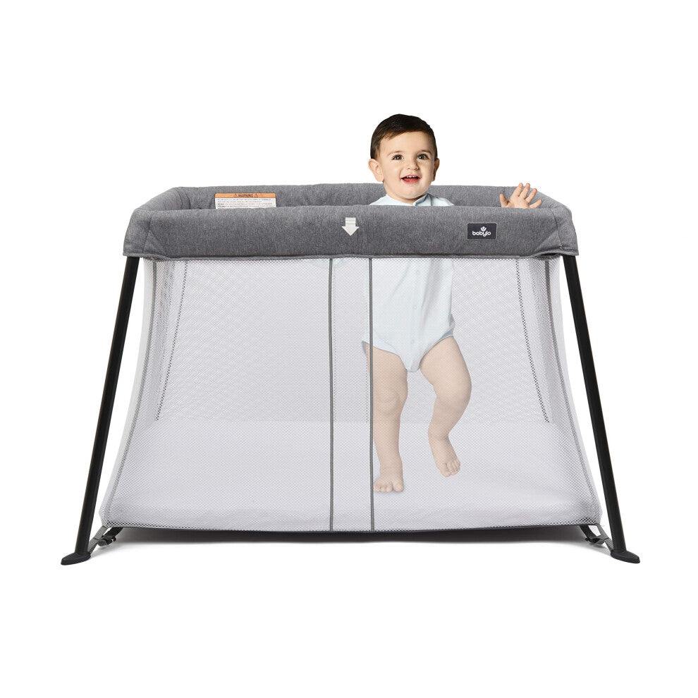 Babylo Liteway Lightweight Travel Cot - Grey M?lange