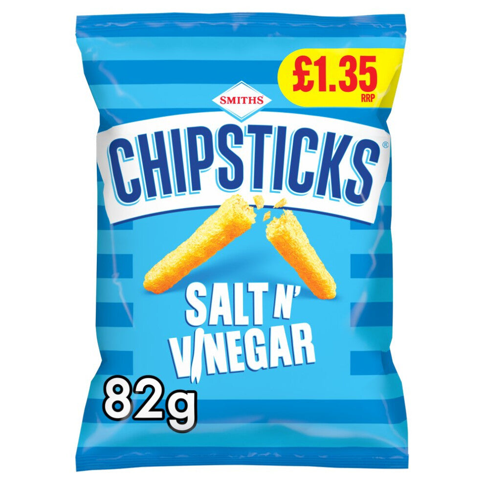 Smiths Chipsticks Salt & Vinegar Crisps PMP 82g (Pack of 8)