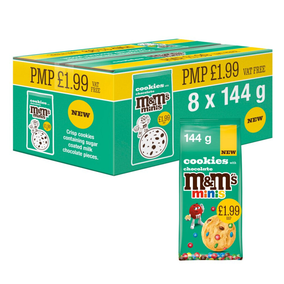 M&M's Minis Cookies with Chocolate 144g (Pack of 8)