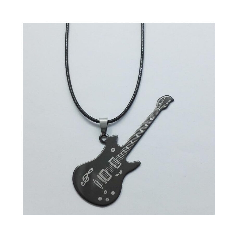 (Guitar) Star Pendant Vintage Necklace Punk Star Choker Rock Roll Guitar Layered Necklace for Women Men Eboy Egirl Bar Party Jewelry