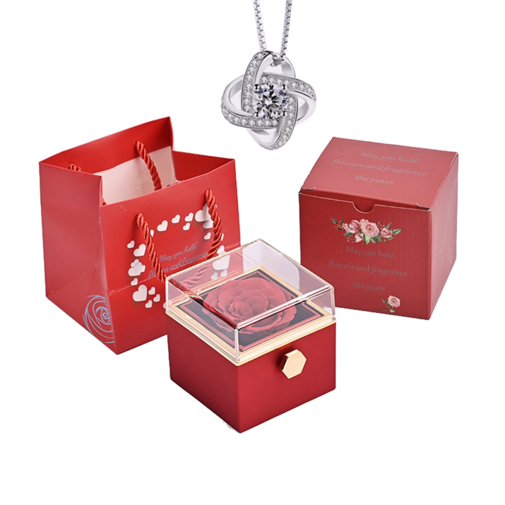 Eternal Natural Rose Box with Necklace Engraving a