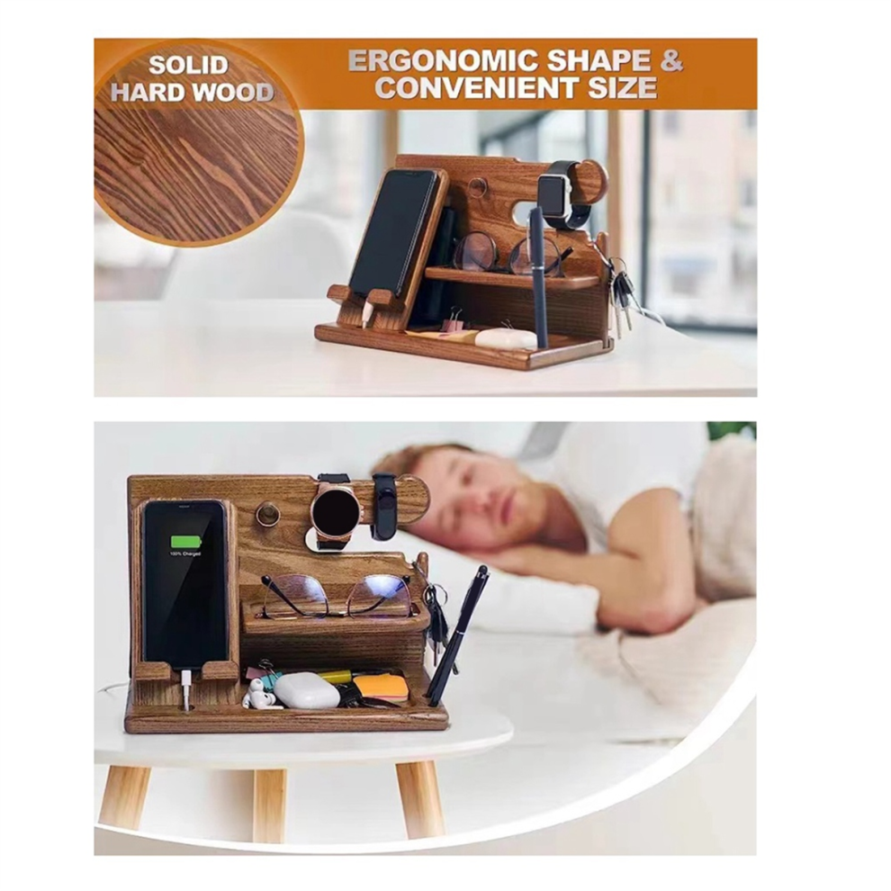 Multifunctional Wood Storage Rack Watches Jewelry
