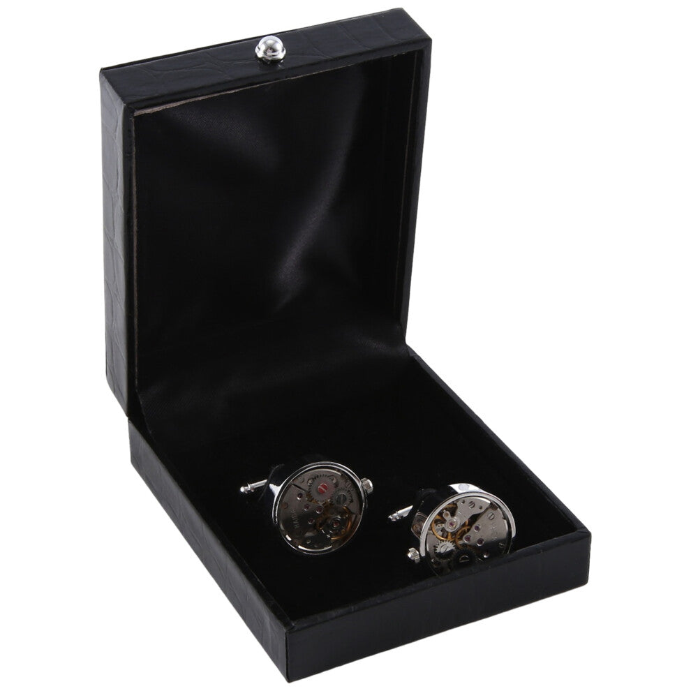 Mechanical Watch Movement Cufflinks for Mens Shirt