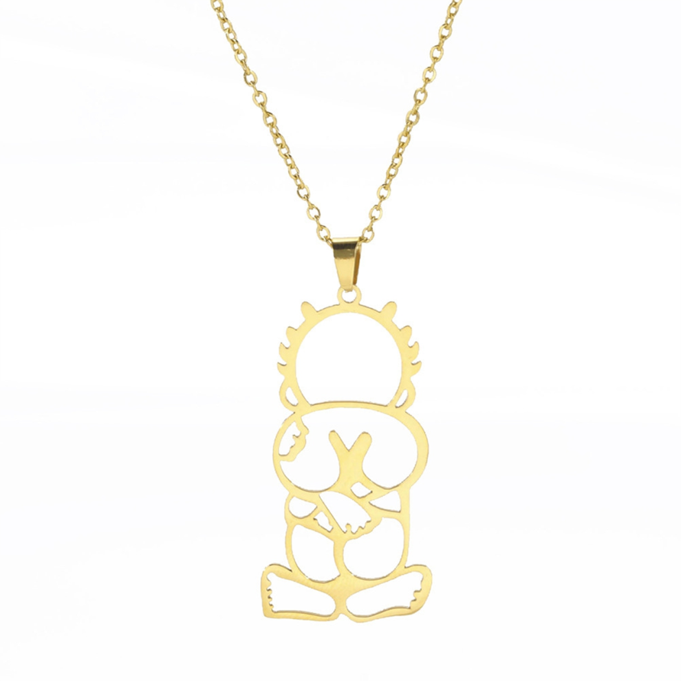 Gold Palestine Boy'S Back Necklace Pendant Luxury