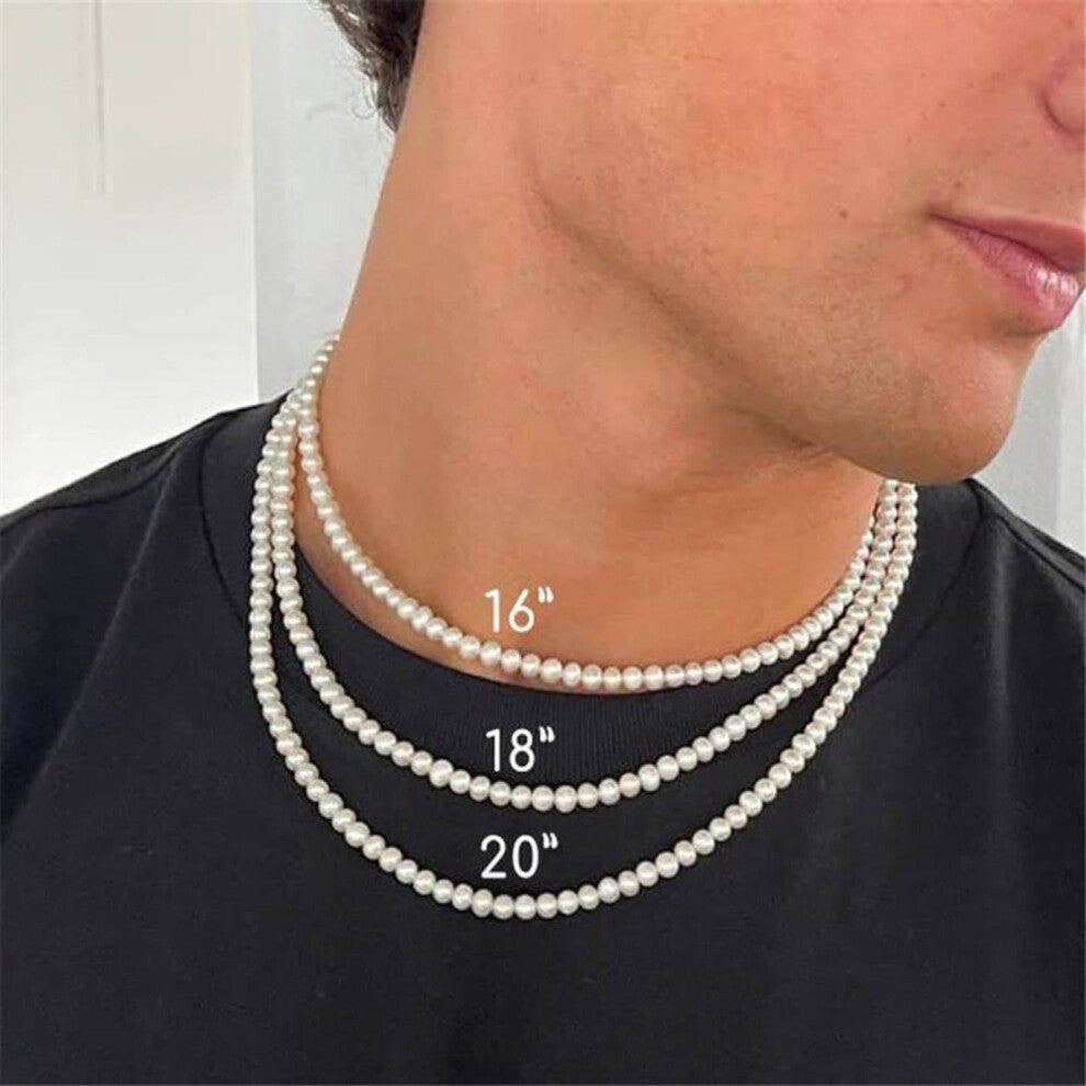Elegant 17.7in White Faux Pearl Clavicle Necklace Jewelry