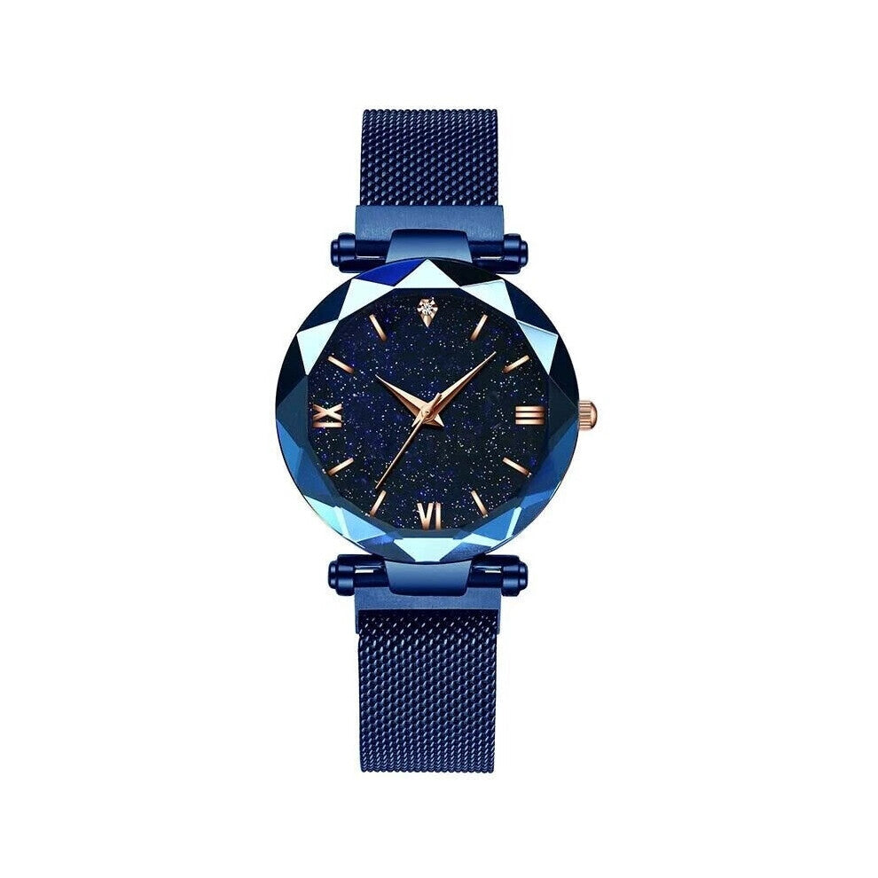 (Blue) Fashion Women Watch Dress Watches Metal Band Quartz WristWatch Brithday Gift