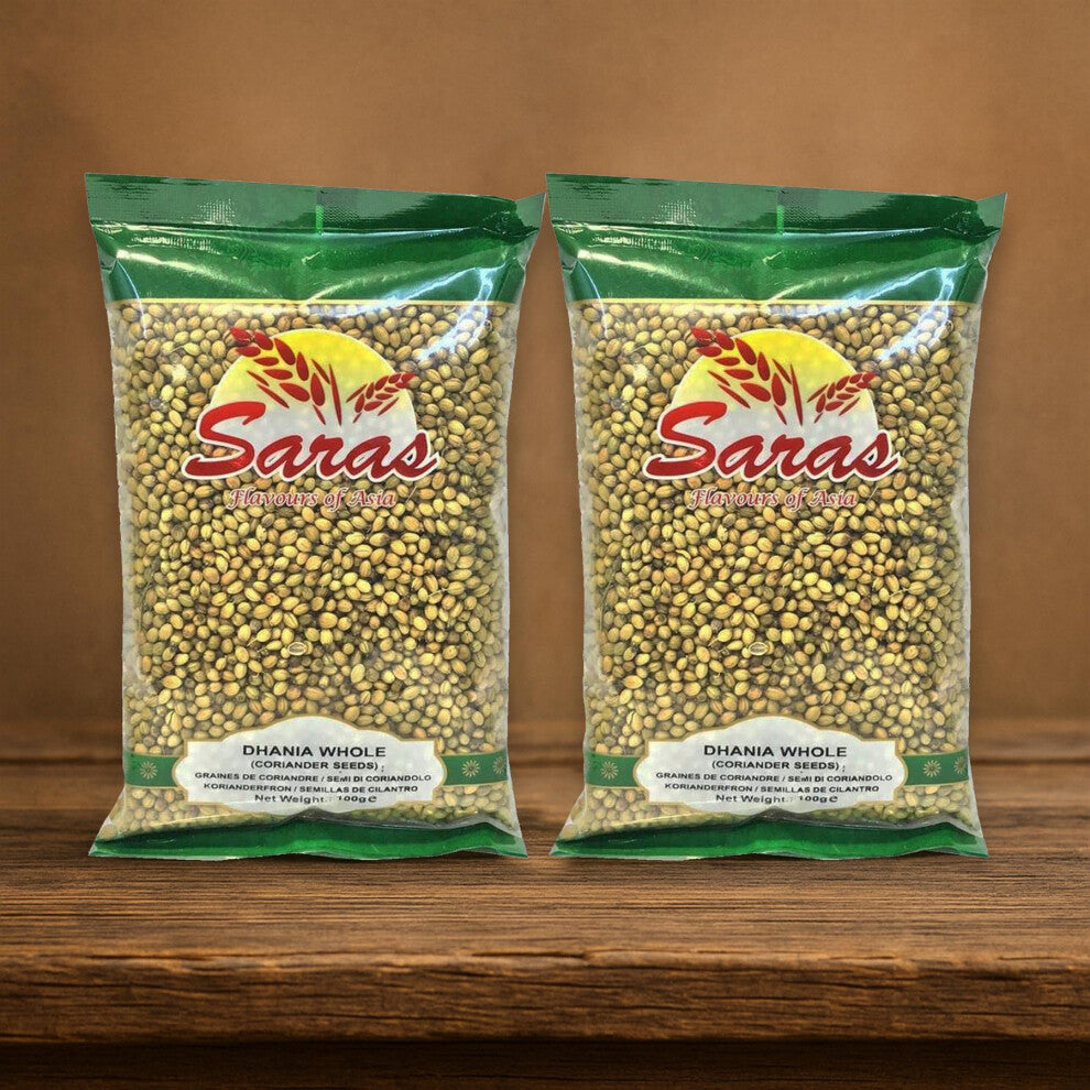 Saras Dhania Whole 100g (Pack of 2) – Premium Whole Coriander Seeds