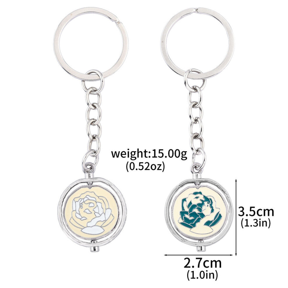 (Small Keychain) Arcane League Of Legends Ekko Blue Rose Style Pendant Necklace Game Fans For