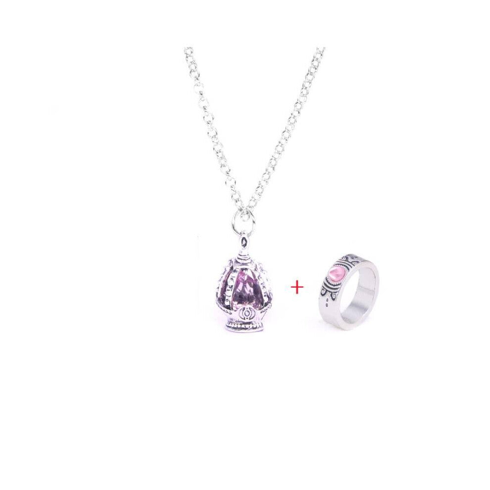 (Pink ) Magi Puella Madoka Magica Anime Necklace And Ring For Collectors And Fan Gift