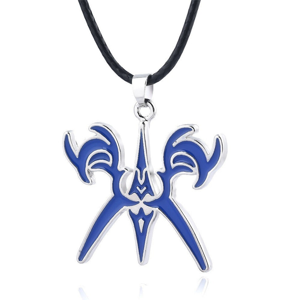 (Blue) Fate Stay Night Altria Pendragon Alloy Necklace With Leather Chain Fans For Gift